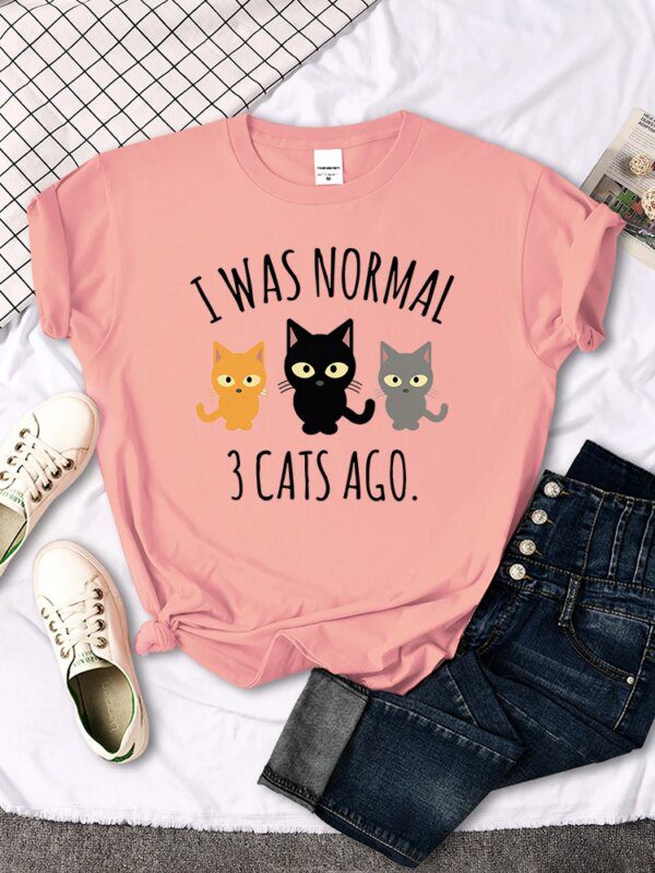 T shirt pour femmes 3 chats imprimé