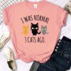 T shirt pour femmes 3 chats imprimé