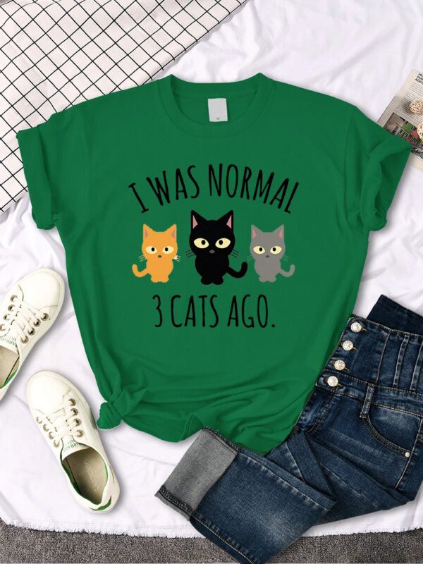 T shirt pour femmes 3 chats imprimé