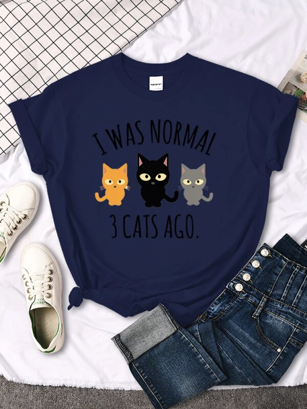 T shirt pour femmes 3 chats imprimé