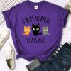 T shirt pour femmes 3 chats imprimé
