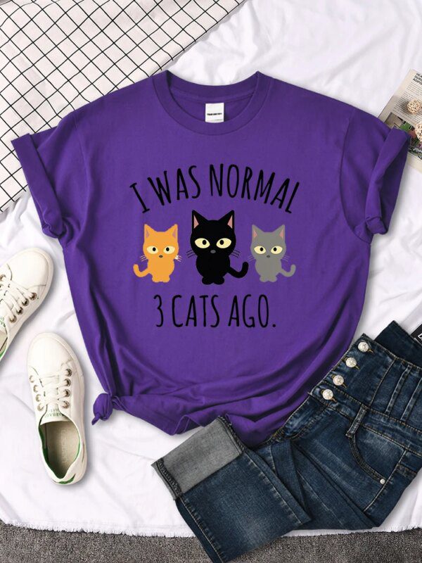 T shirt pour femmes 3 chats imprimé