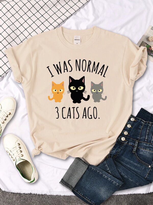 T shirt pour femmes 3 chats imprimé