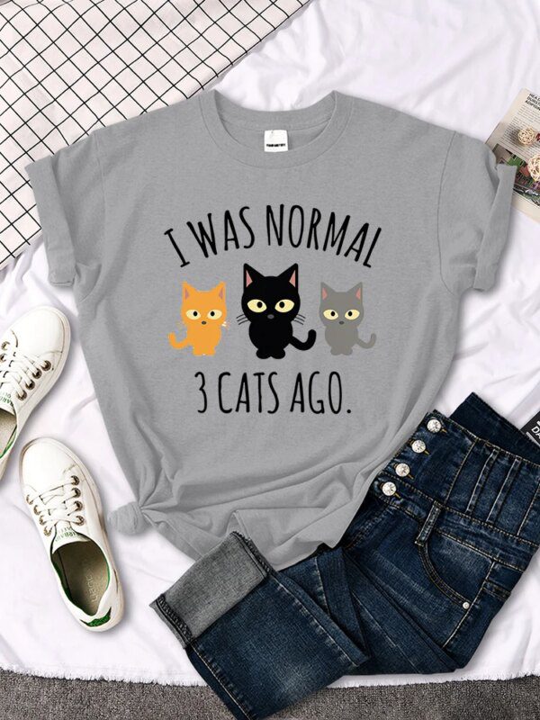 T shirt pour femmes 3 chats imprimé
