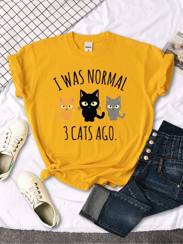T shirt pour femmes 3 chats imprimé