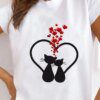 t shirt chat femme, vêtement estival à la mode