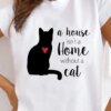 t shirt chat femme, vêtement estival à la mode