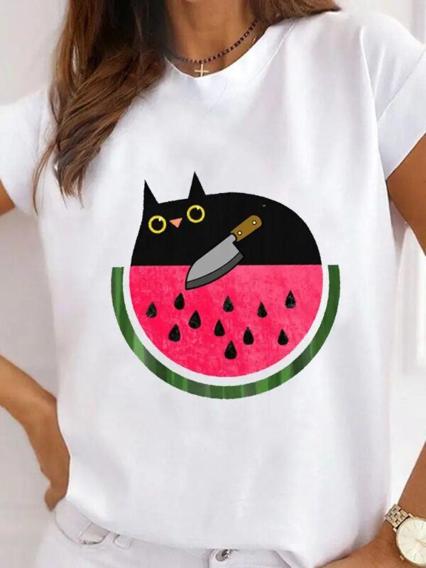 t shirt chat femme, vêtement estival à la mode