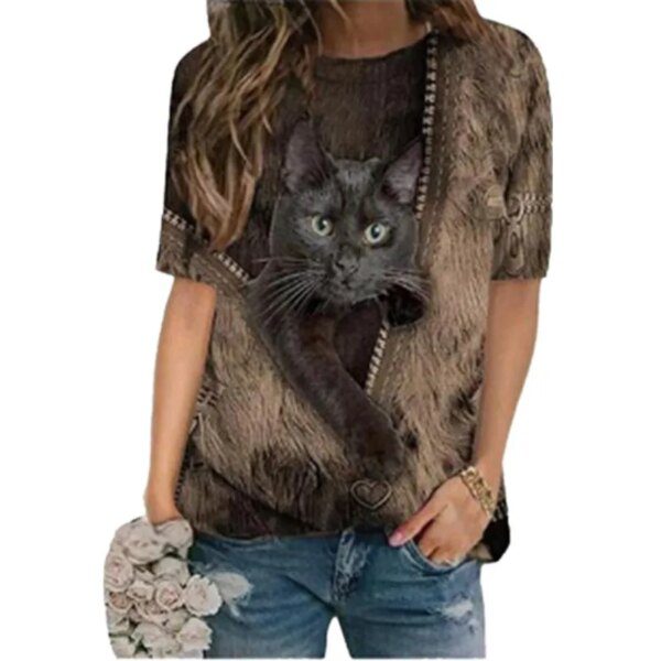 t shirt chat femme surdimensionnés