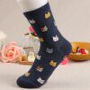 chaussette chat en coton pour femme, joli dessin anime