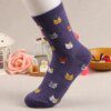 chaussette chat en coton pour femme, joli dessin anime