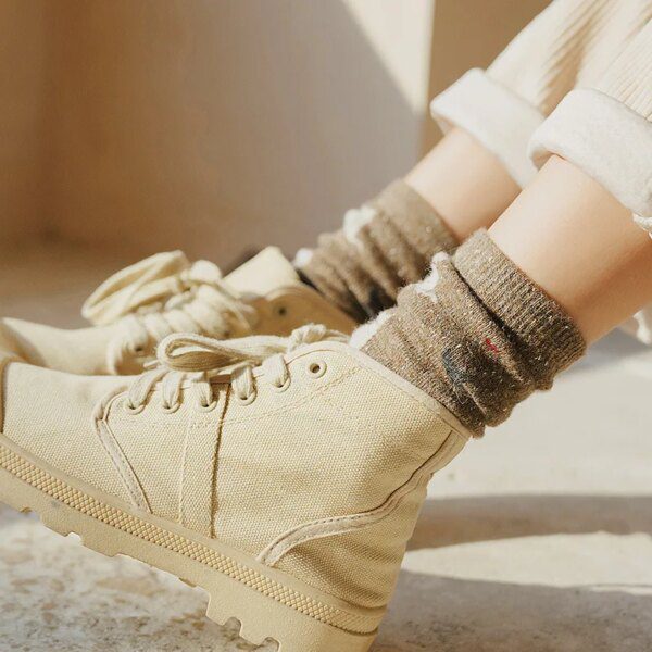 chaussette chat mignonnes en laine pour femmes