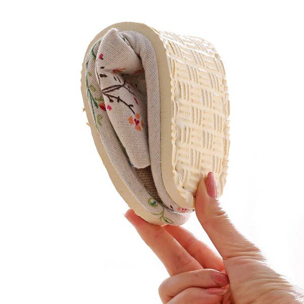 chaussons chat en lin antidérapantes, pantoufles d'hôtel