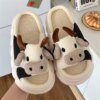 Chaussons animaux lin femmes