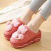 chaussons chat en strass à plateforme épaisse pour femmes