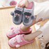 chaussons chat en strass à plateforme épaisse pour femmes