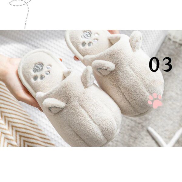 chaussons chat d'hiver en fourrure