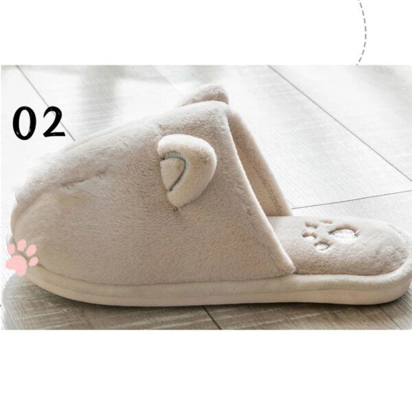 chaussons chat d'hiver en fourrure