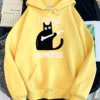 Sweat à capuche petit chat noir et couteau sweat avec sweats à capuche femmes