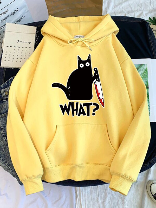 Sweat à capuche petit chat noir et couteau sweat avec sweats à capuche femmes