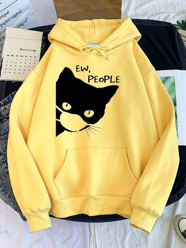 Sweat à capuche petit chat noir et couteau sweat avec sweats à capuche femmes