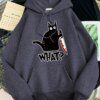Sweat à capuche petit chat noir et couteau sweat avec sweats à capuche femmes