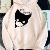 Sweat à capuche petit chat noir et couteau sweat avec sweats à capuche femmes