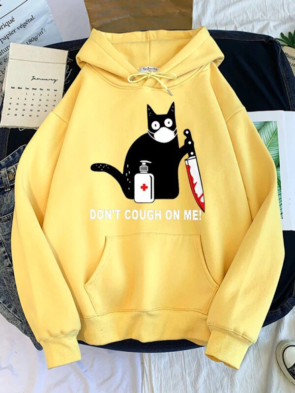 Sweat à capuche petit chat noir et couteau sweat avec sweats à capuche femmes