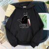 Sweat à capuche petit chat noir et couteau sweat avec sweats à capuche femmes