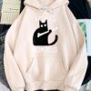Sweat à capuche petit chat noir et couteau sweat avec sweats à capuche femmes