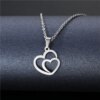 collier coeur en acier inoxydable avec pendentif