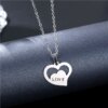 collier coeur en acier inoxydable avec pendentif
