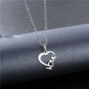 collier coeur en acier inoxydable avec pendentif