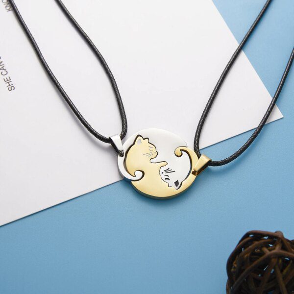 pendentif acier inoxydable, bijoux ras du cou, chat