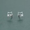 boucle d oreille chat en argent Sterling