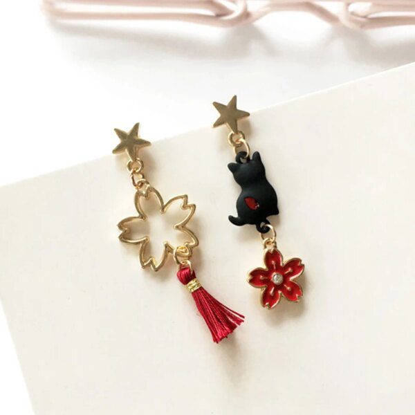 Boucles d'oreilles asymétriques en forme d'étoile