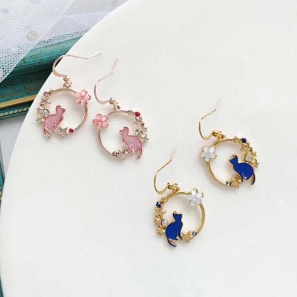 boucle d oreille chat mignon pour femmes