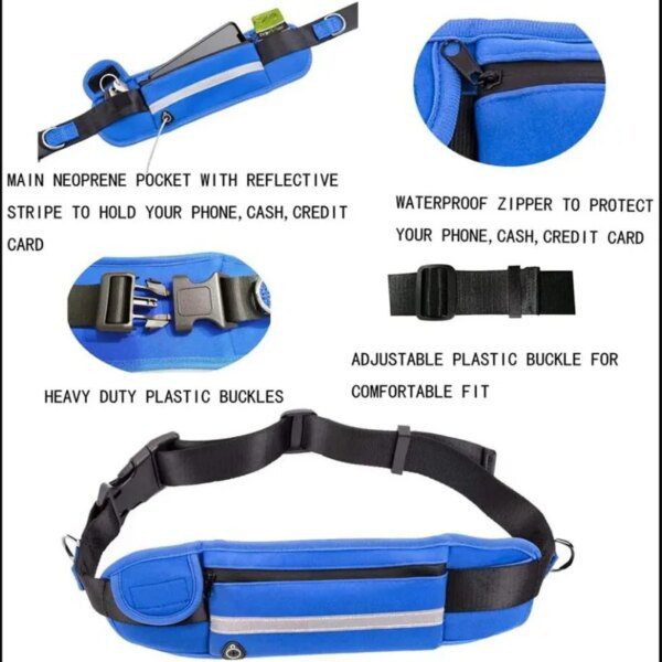 Ceinture + Laisse mains libres avec sac – Jogging fluide & liberté