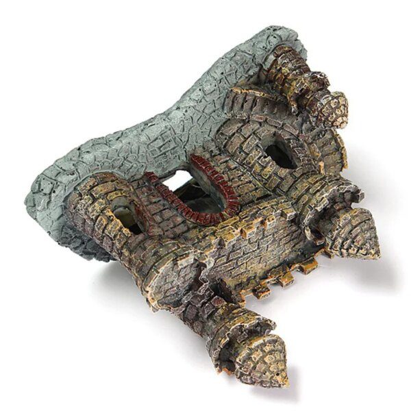 Château d'aquarium en résine, décorations d'aquarium