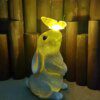 lampe solaire jardin, lapin et papillon