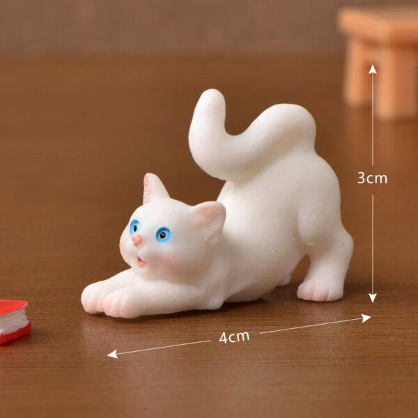 48030-2641ab.jpg Figurines miniatures de dessin animé, Animal, chat, en résine, Micro paysage Kawaii, accessoires de bureau pour décoration de maison, cadeau pour enfants