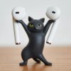 Porte-stylo chat drôle noir, jouet tenant tout support d'écouteurs chat mignon, décoration de maison, décoration de pâques, ensemble de rangement Ktty