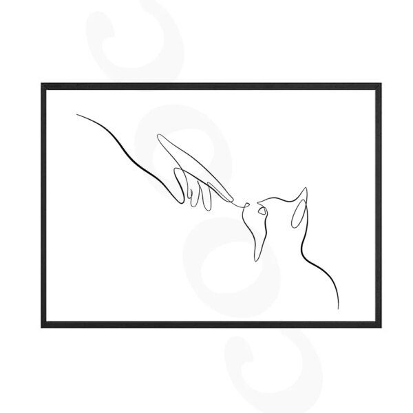 48135-dcbffb.jpg Affiches line art chat et maître