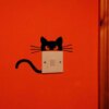Mignon chat interrupteur mural autocollant décor à la maison