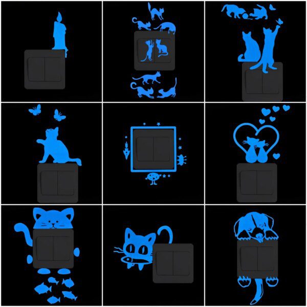 Autocollant mural lumineux pour interrupteur pour chambre d'