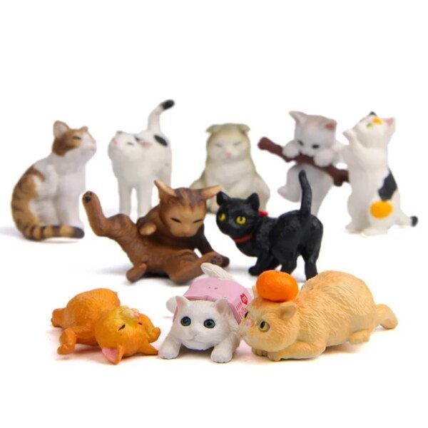 chat decoration colorées pour chats, 10 pièces, décoration de jardin pour la maison