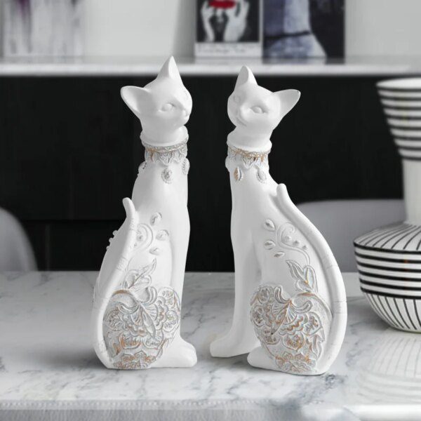 48478-516f9a.jpg Poupée décorative Résine Statue de Chat Décoration de la Maison Mode Cadeau