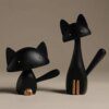 Décoration de chambre, Sculpture en résine, Art artisanal moderne, nordique, chat, Animal