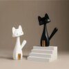 Décoration de chambre, Sculpture en résine, Art artisanal moderne, nordique, chat, Animal