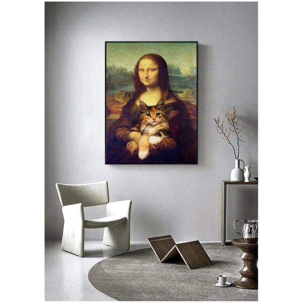 48667-9c36cb.jpg Chambre Salon Décoratif Photo Décoration Murale Mona Lisa Et tableau chat